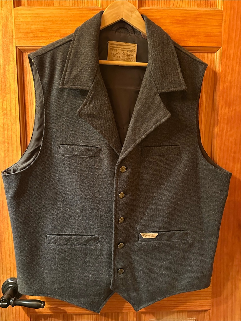 Pendleton Men's Dark Charcoal Wool Button Vest XL